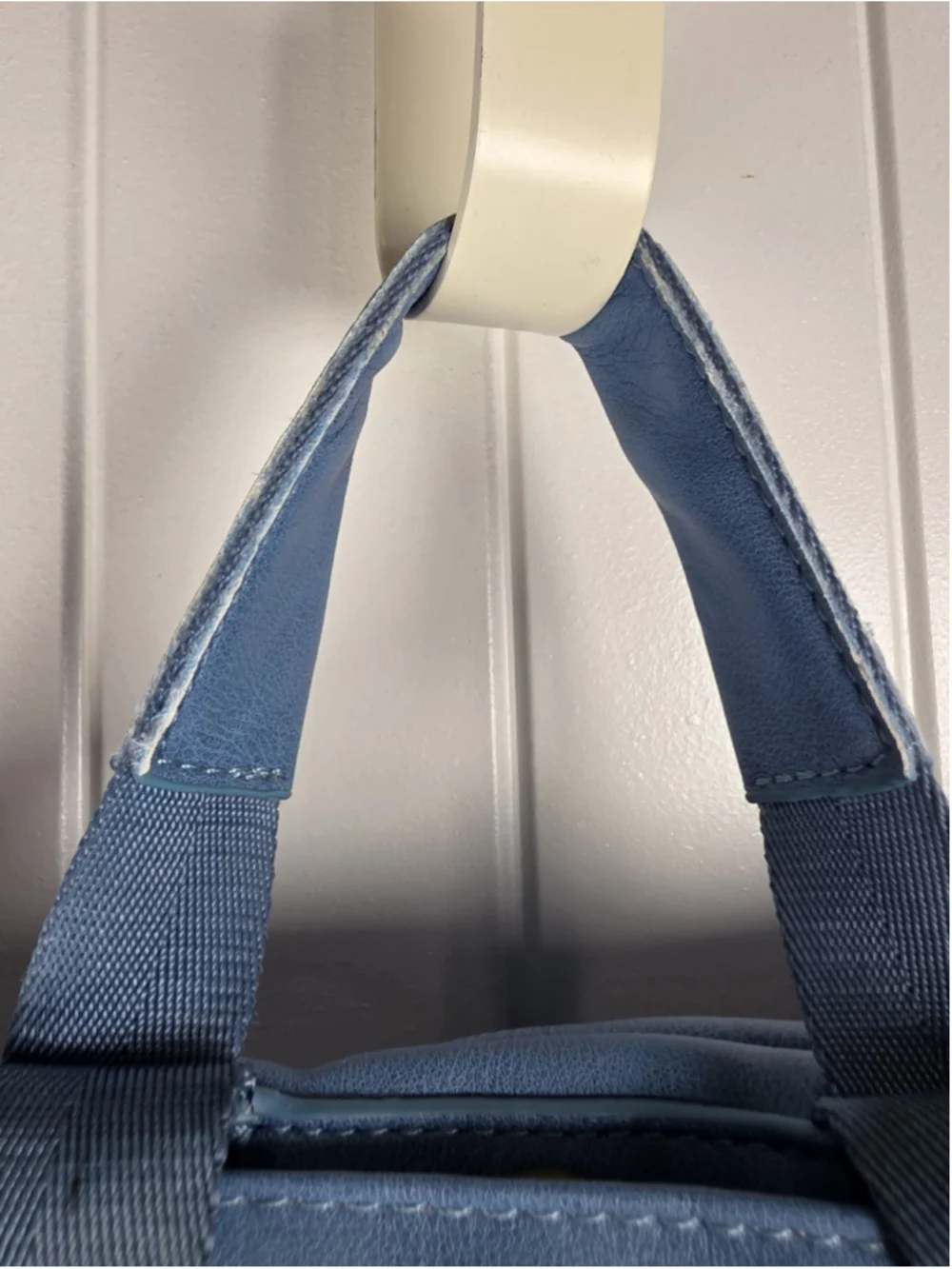 Fawn Design Original Bluebell Diaper Bag Backpack Vegan Leather Blue Gold